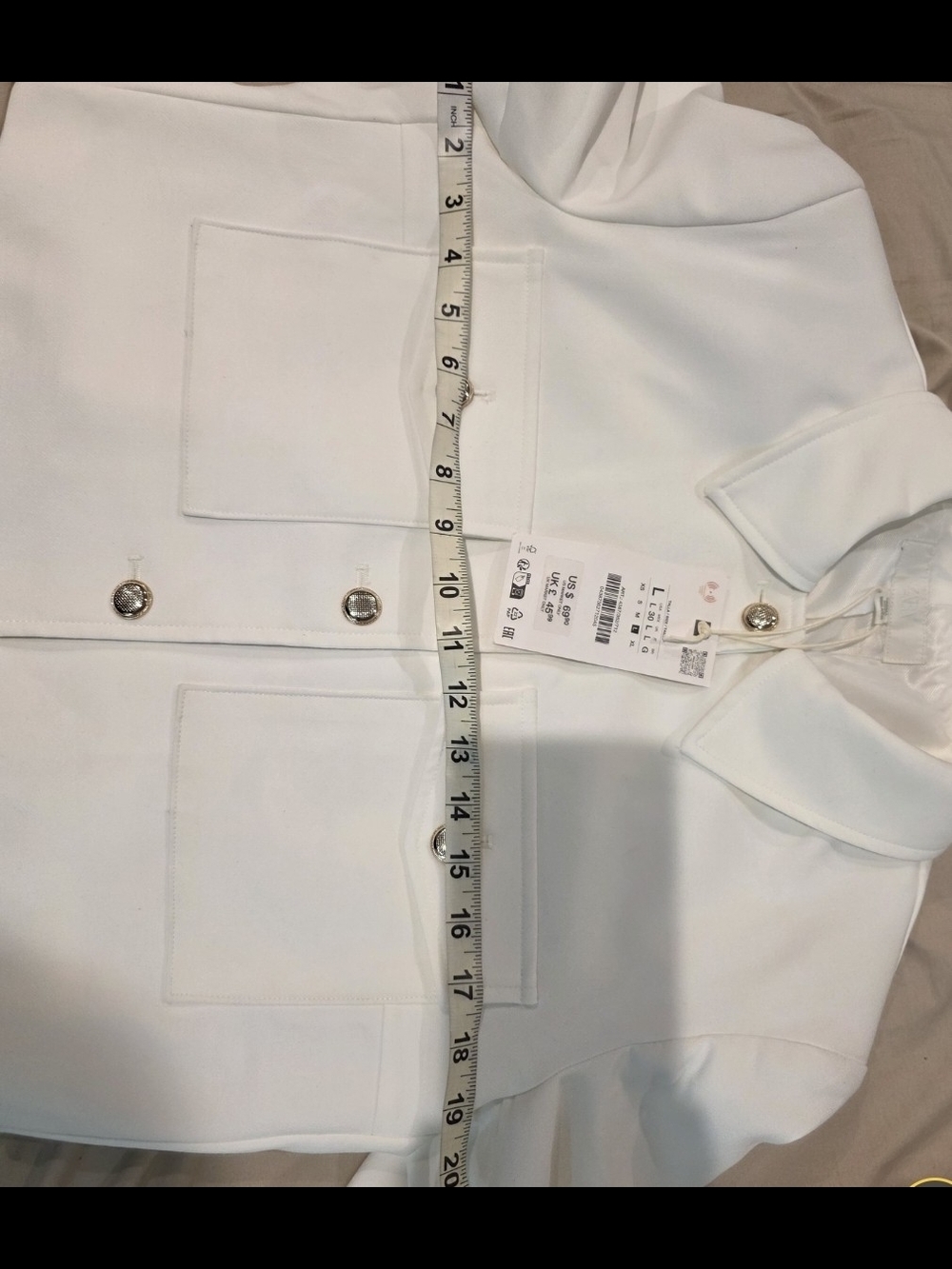 White/off White Cropped Zara Jacket - Picture 8 of 9